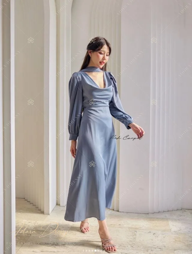 ตัวอย่างชุดโทนฟ้า-เทา จาก Adora Dressy พิษณุโลก ภาพที่ 27