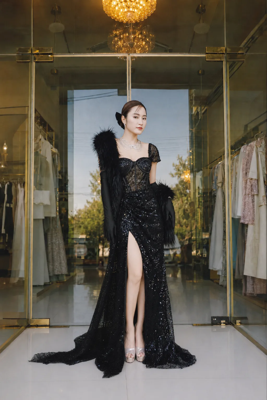 ชุดราตรีสีดำสำหรับงานกลางคืนจาก Adora Dressy พิษณุโลก